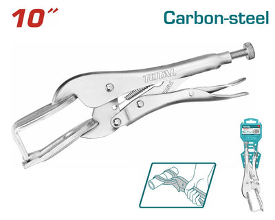Total THT1921003 welding locking pliers with broad forked jaw and release lever