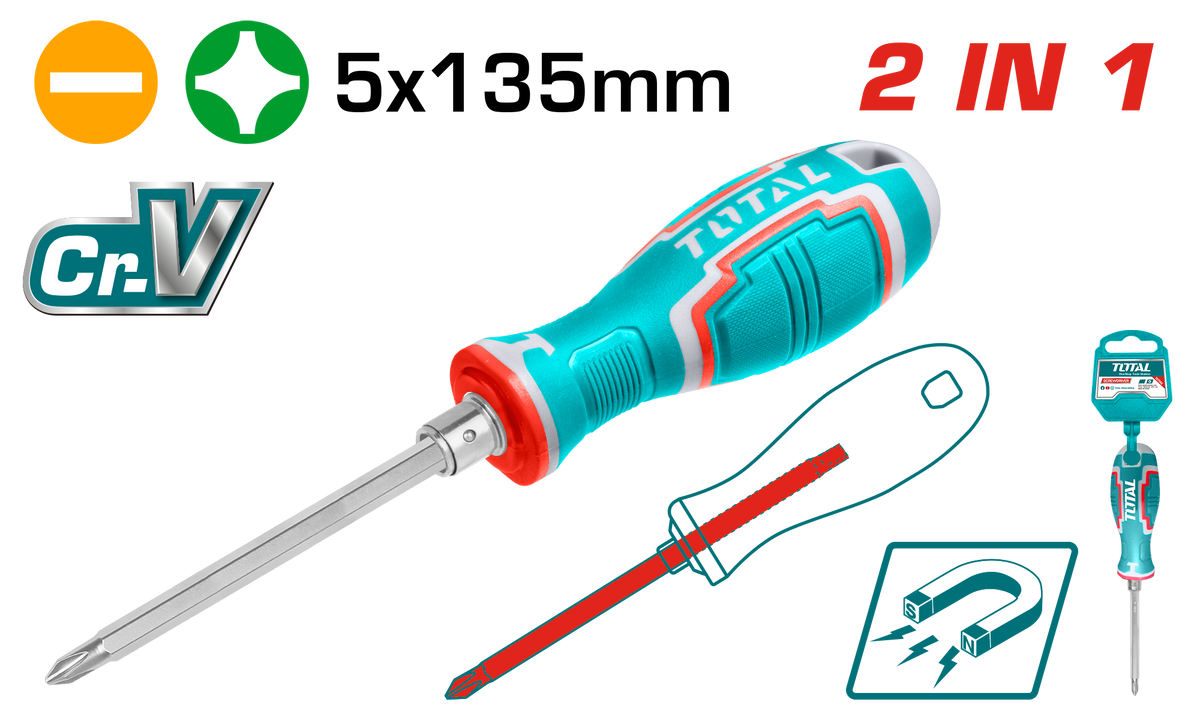 Total THT250226 2-in-1 Reversible Screwdriver - product view