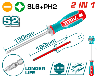 Total THT250266 2-in-1 Reversible Screwdriver - product view