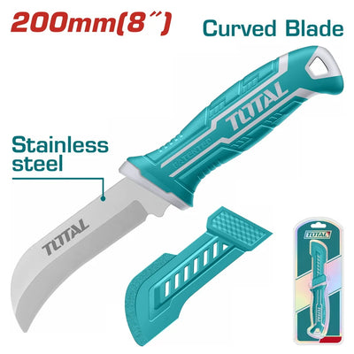 Total THT51882 cable stripping knife with curved blade and ergonomic handle
