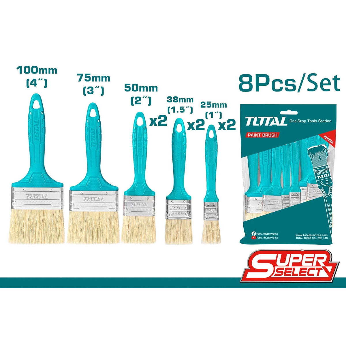 Total THT8450801 Paint Brush Set, 8pcs - product view