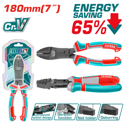 Total THTC510706 180mm Compound Combination Pliers - product view