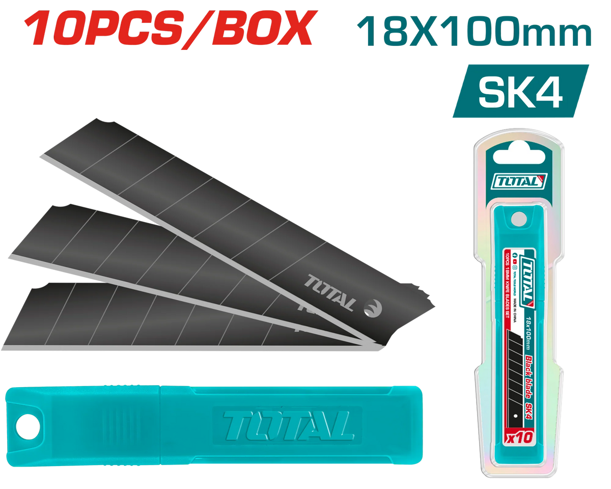Total THTCB181 replacement utility blades shown with storage packaging
