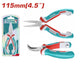 Total THTMN456 mini bent nose pliers with ergonomic grips and product packaging
