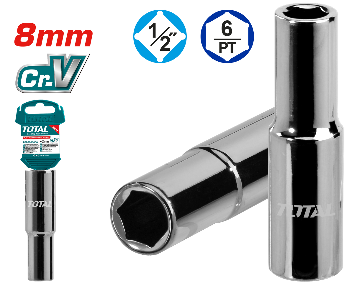 Total THTST12083L 8mm Deep Socket, 1/2-Inch Drive - product view