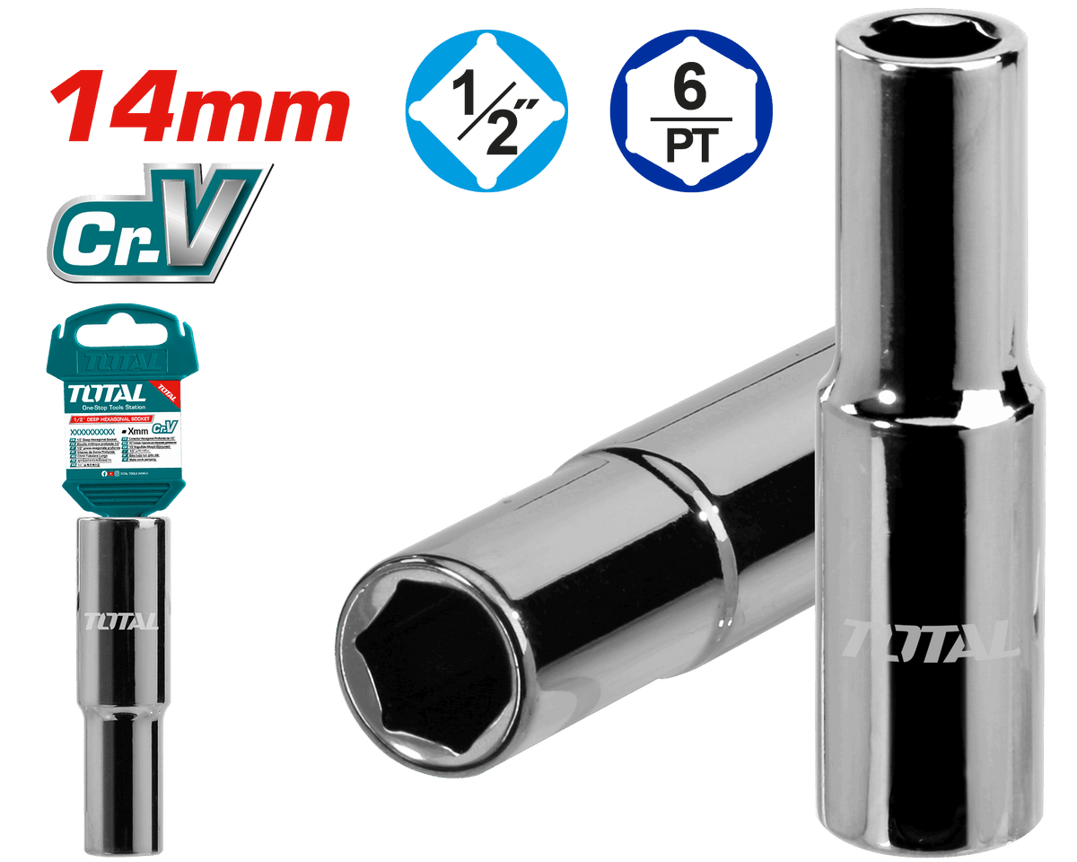 Total THTST12143L 14mm Deep Socket, 1/2-Inch Drive - product view