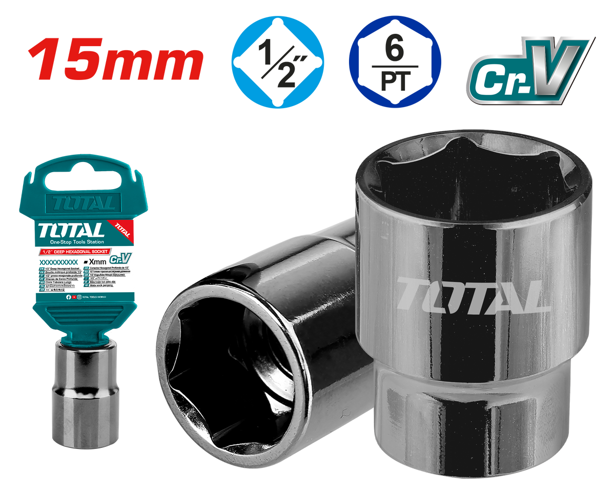 Total THTST12151 15mm Socket, 1/2-Inch Drive - product view
