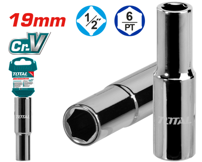 Total THTST12193L 19mm Deep Socket, 1/2-Inch Drive - product view