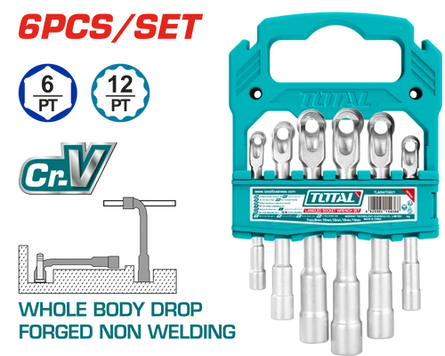 Total TLASWT0601 L-angled socket wrenches arranged in a carrying holder