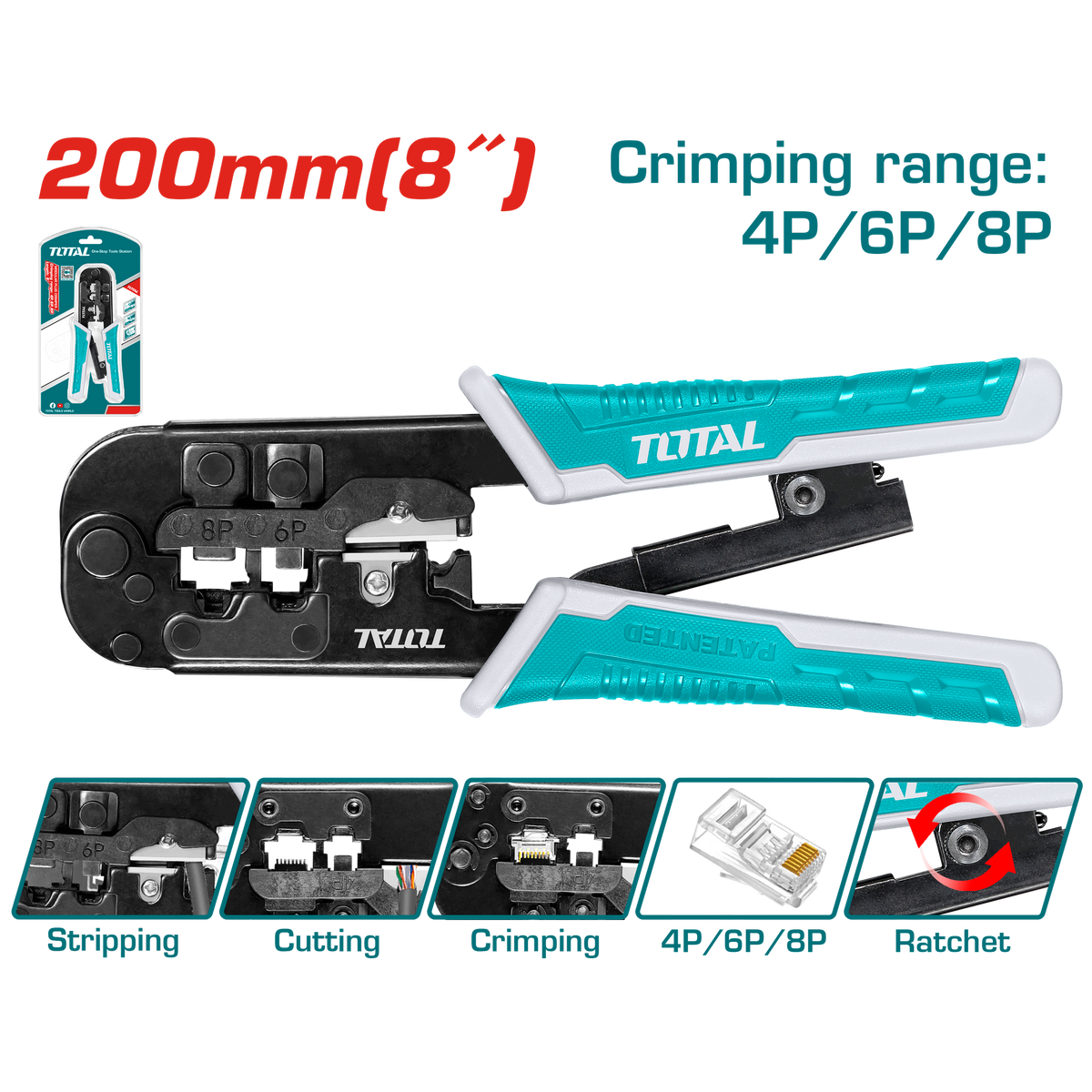 Total TMPCN5468R 8-Inch Modular Plug Crimper - product view