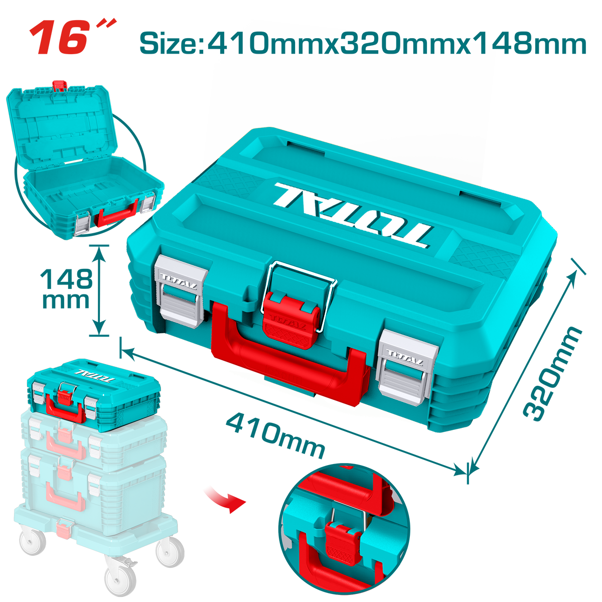 Total TPBXS101 16-Inch Stackable Tool Box - product view