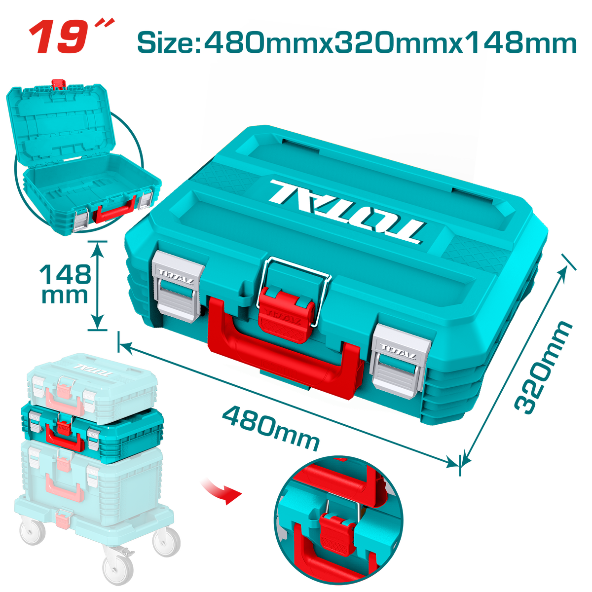 Total TPBXS102 19-Inch Stackable Tool Box - product view