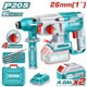 Total TRHLI202287 rotary hammer shown with two batteries, charger and case