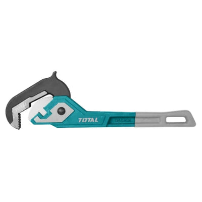Total THT171102 ratcheting pipe wrench with hooked adjustable jaw and long handle