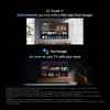 Google TV advertisement with a person using voice commands on their TV.