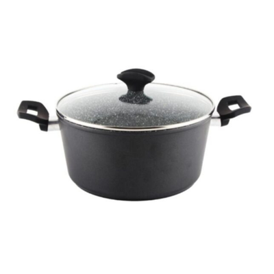Zilan Granite Sauce Pan 24cm With Glass Lid Induction
