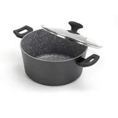 Zilan Granite Sauce Pan 24cm With Glass Lid Induction