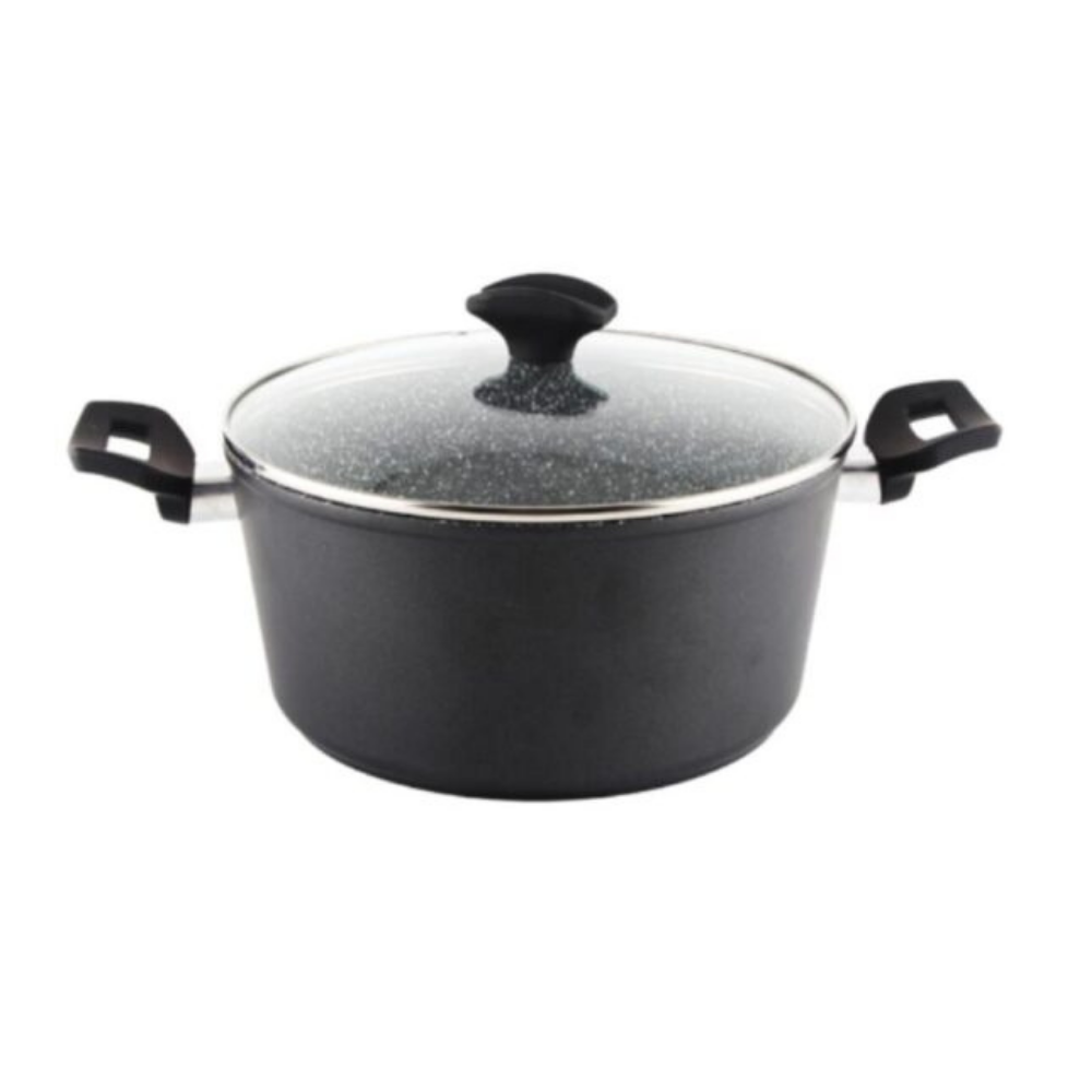 Zilan Granite Sauce Pan 28cm With Glass Lid Induction