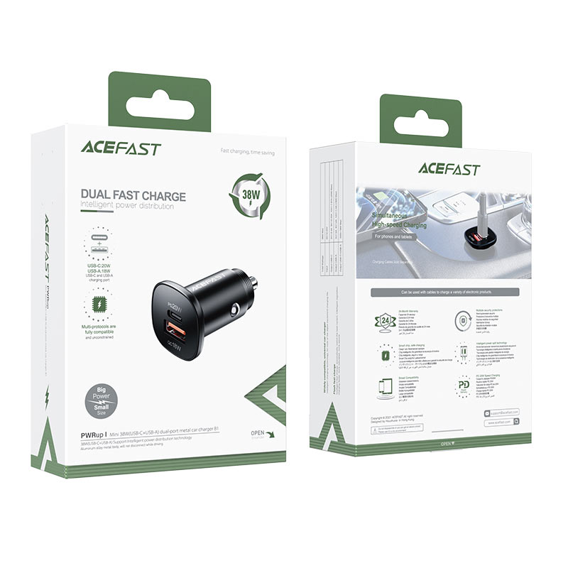 AceFast - AceFast 38W Car Charger B1 - Cle Market