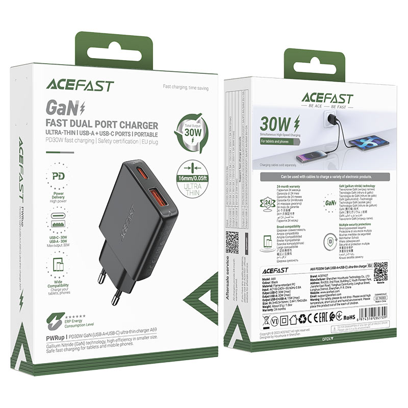 Acefast PD30W GaN Fast Wall Charger A69