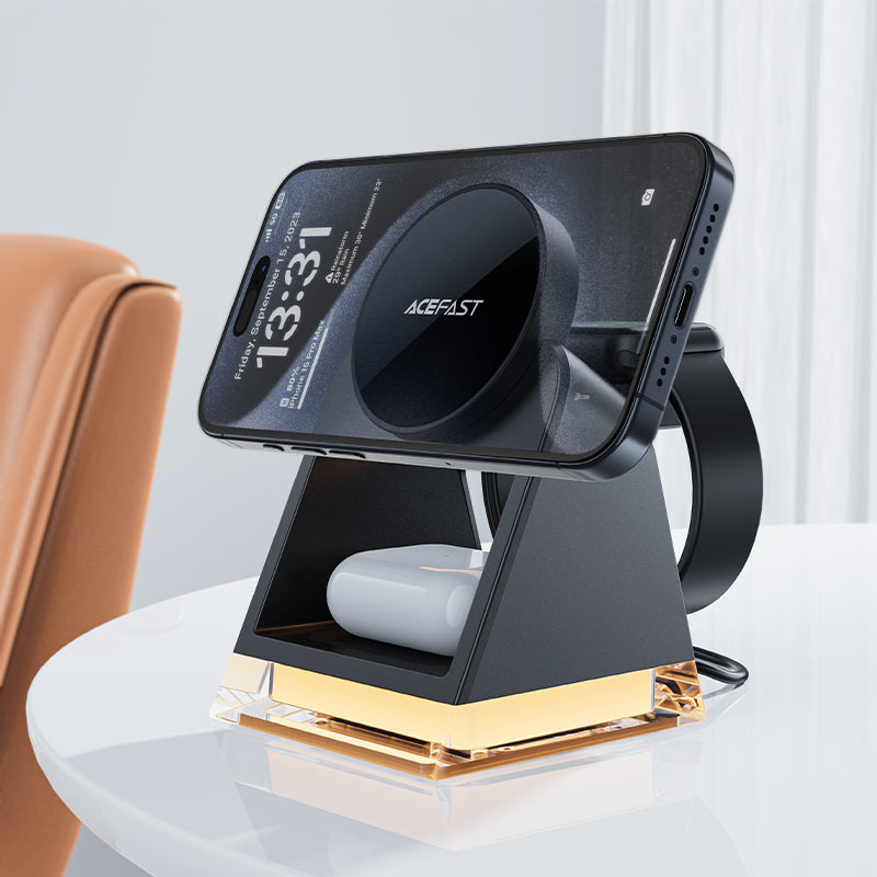 AceFast - AceFast AirCharge 3 in 1 Wireless Charger Desktop Holder E17 - Cle Market