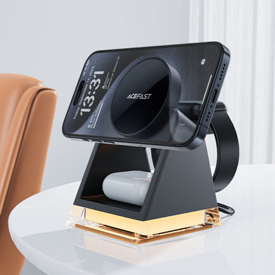 AceFast - AceFast AirCharge 3 in 1 Wireless Charger Desktop Holder E17 - Cle Market