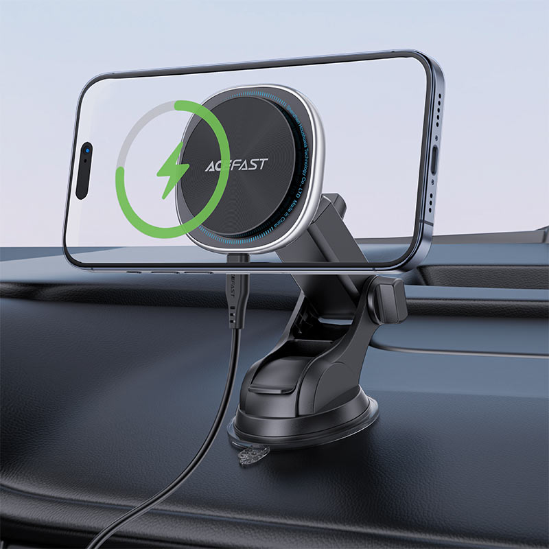 AceFast - AceFast AirCharge Magnetic Wireless Charger Car Holder D42 - Cle Market