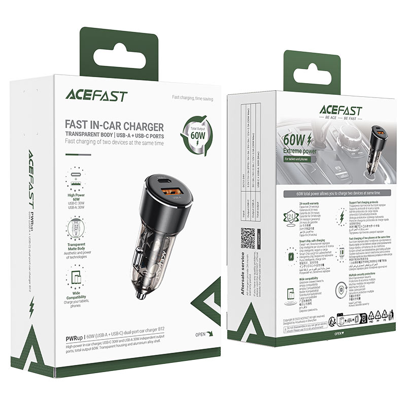 Acefast 60W Dual Port Car Charger