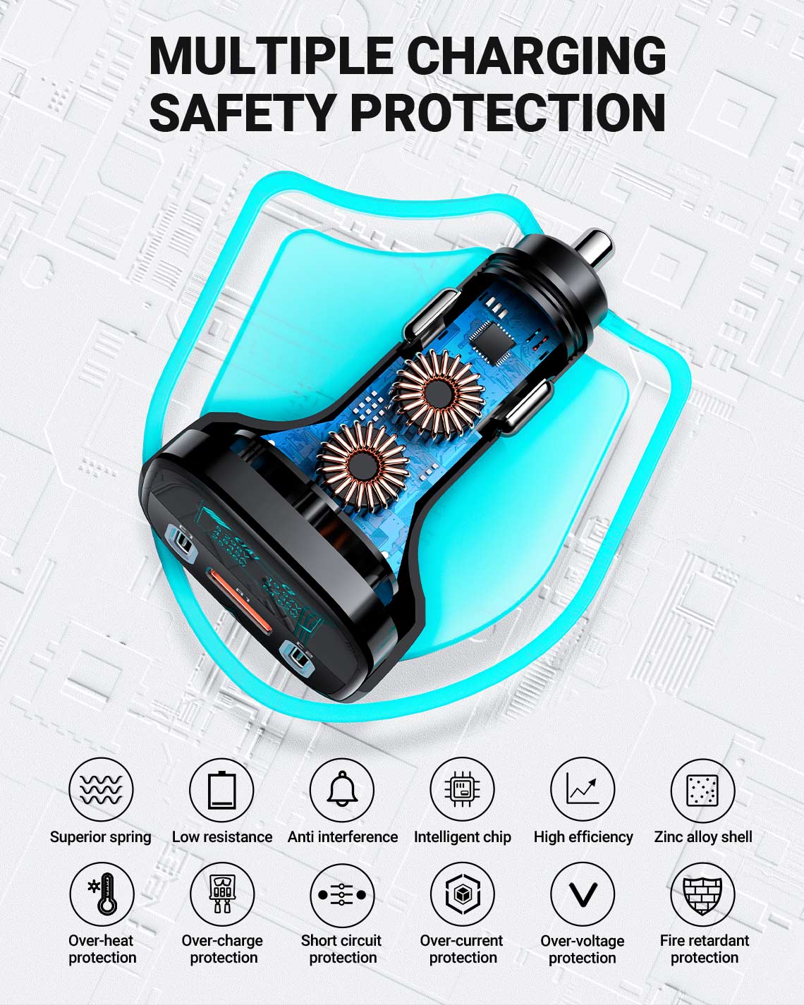 Acefast 101W Fast Car Charger B5