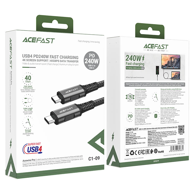 AceFast - Acefast C1 - 09 240W USB - C Cable - Cle Market