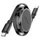 AceFast 60W USB-C to USB-C retractable data cable, black with silver accents, showing flexible design and USB-C connectors.