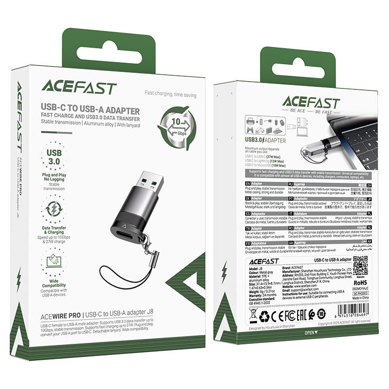 Acefast Adapter J8 USB-C to USB-A