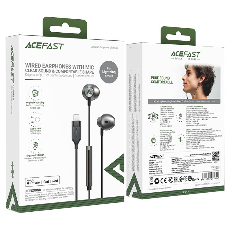 Acefast Wired Earphones L1 - Cle Market