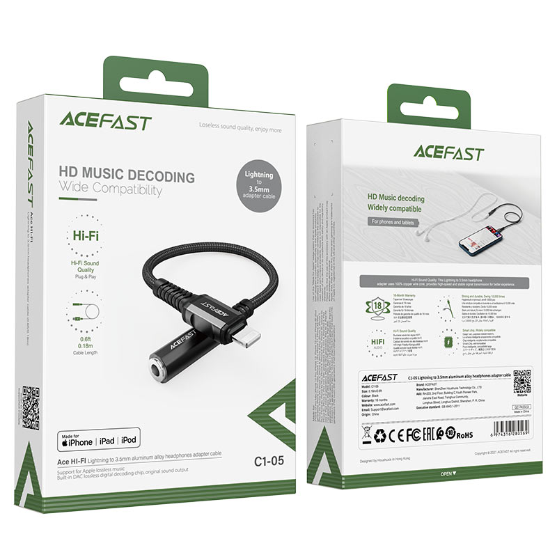 AceFast - AceFast Lightning to 3.5mm Adapter Cable C1 - 05 - Cle Market