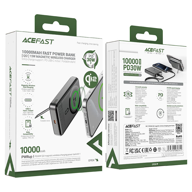 Acefast Fast Charge Power Bank M11 PD30W 10000mAh - Cle Market