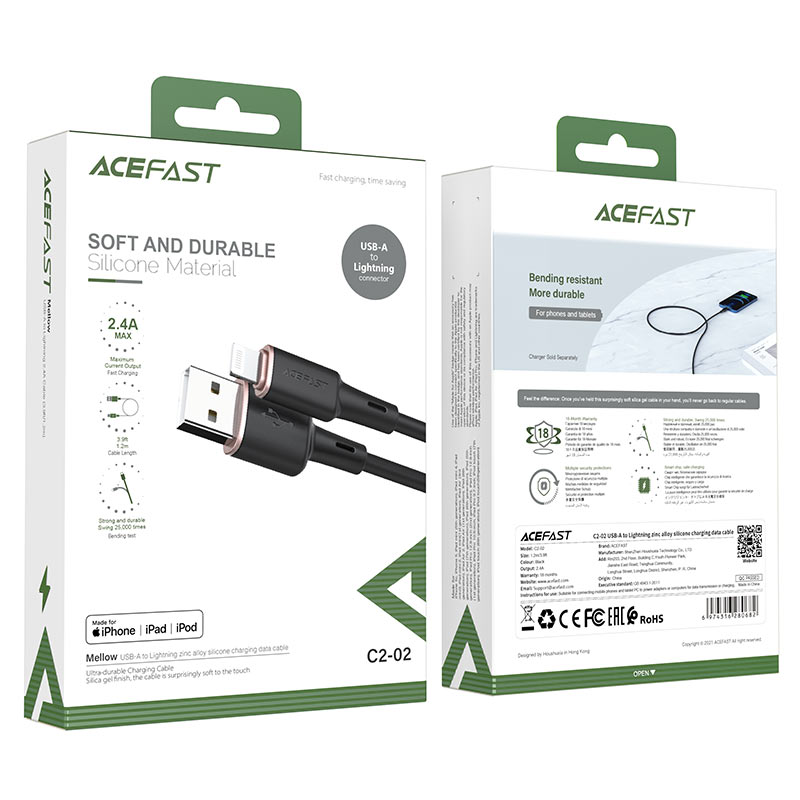 AceFast - AceFast Mellow Lightning Charging Data Cable C2 - 02 - Cle Market