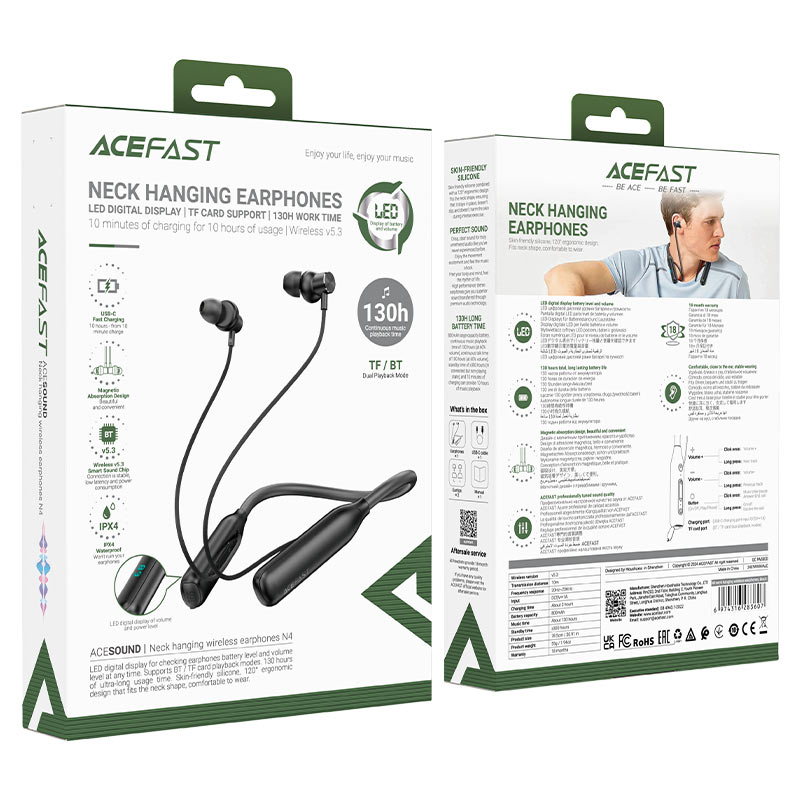 AceFast - AceFast Neck Hanging Wireless Earphones N4 - Cle Market