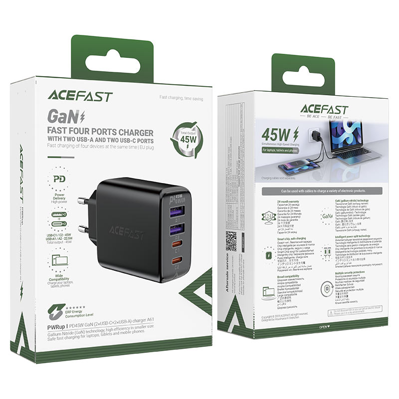 AceFast - AceFast PD45W GaN Wall Charger 4 - Ports A61 - Cle Market