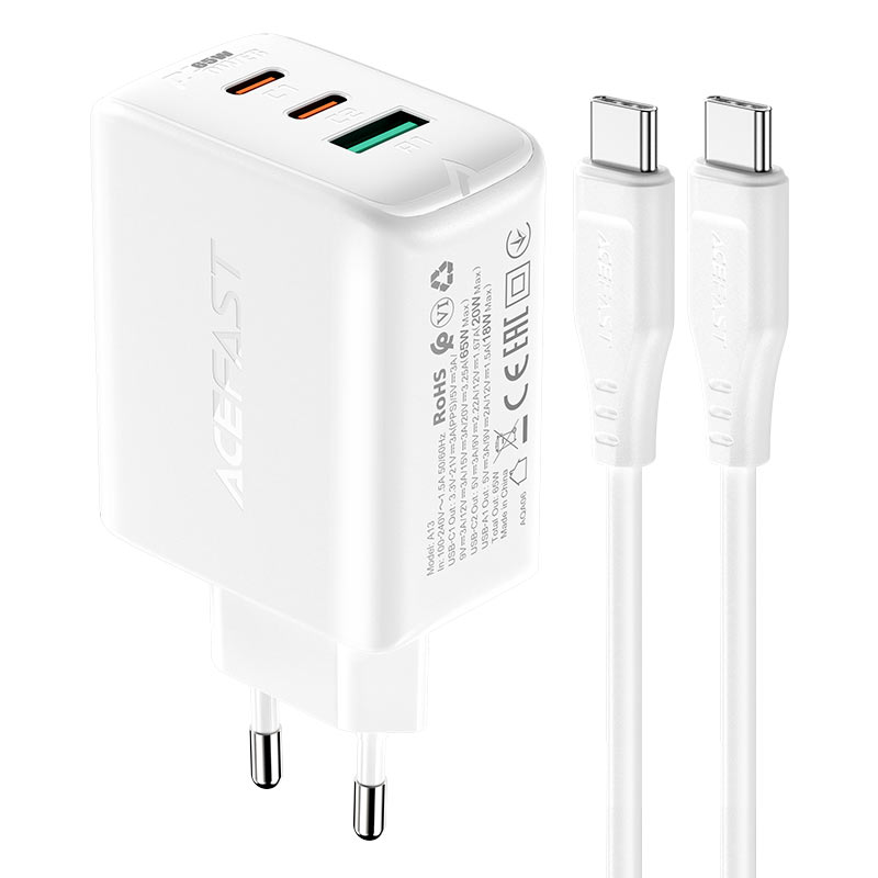 AceFast - AceFast PD65W Wall Charger Set A13 - Cle Market