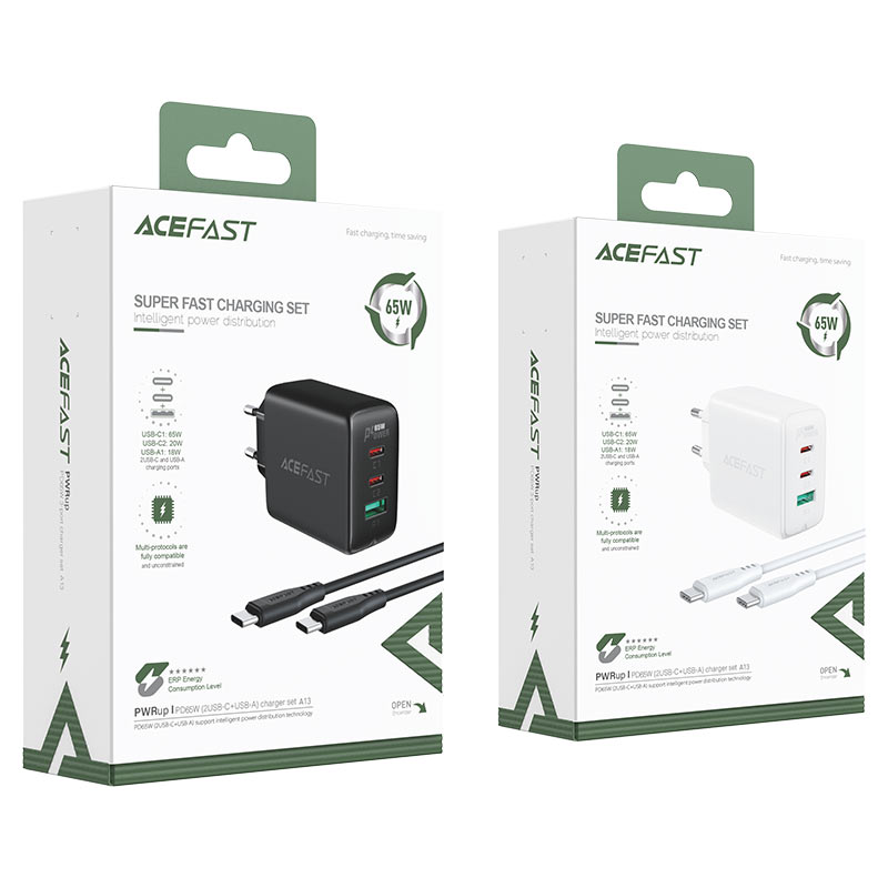AceFast - AceFast PD65W Wall Charger Set A13 - Cle Market