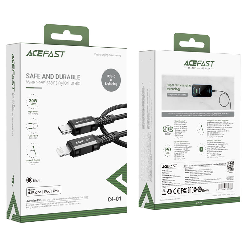 AceFast - AceFast USB - C to Lightning Charging Data Cable C4 - 01 - Cle Market