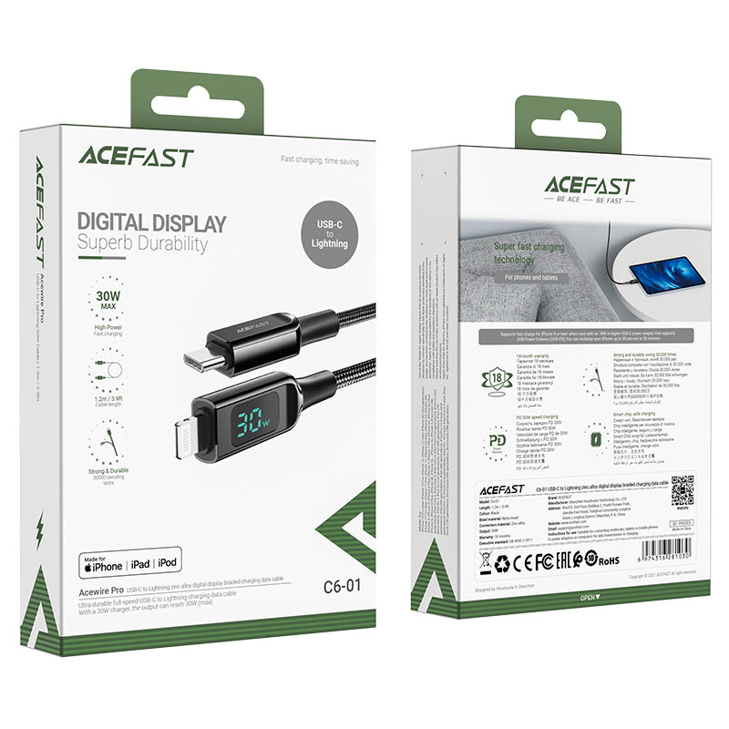 AceFast - AceFast USB - C to Lightning Charging Data Cable C6 - 01 - Cle Market