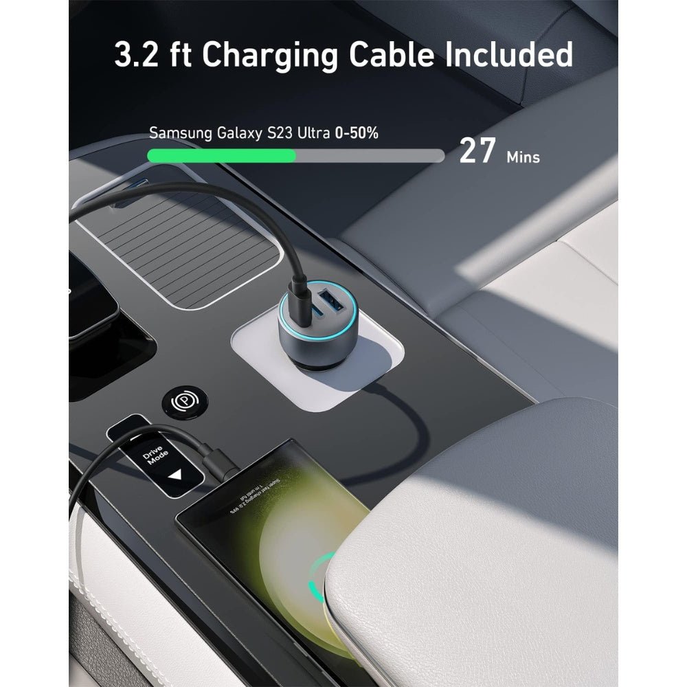 Anker - Anker 67W Triple Port Car Charger with USB - C Cable - Cle Market