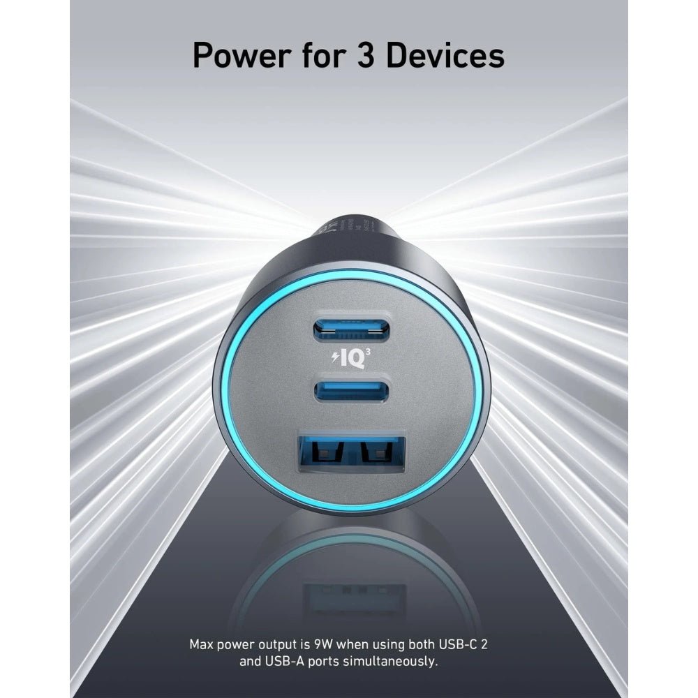 Anker - Anker 67W Triple Port Car Charger with USB - C Cable - Cle Market
