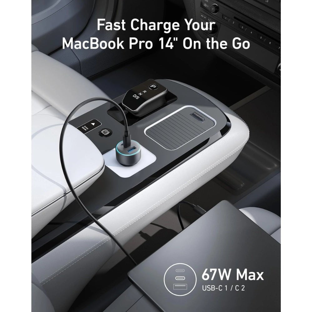 Anker - Anker 67W Triple Port Car Charger with USB - C Cable - Cle Market