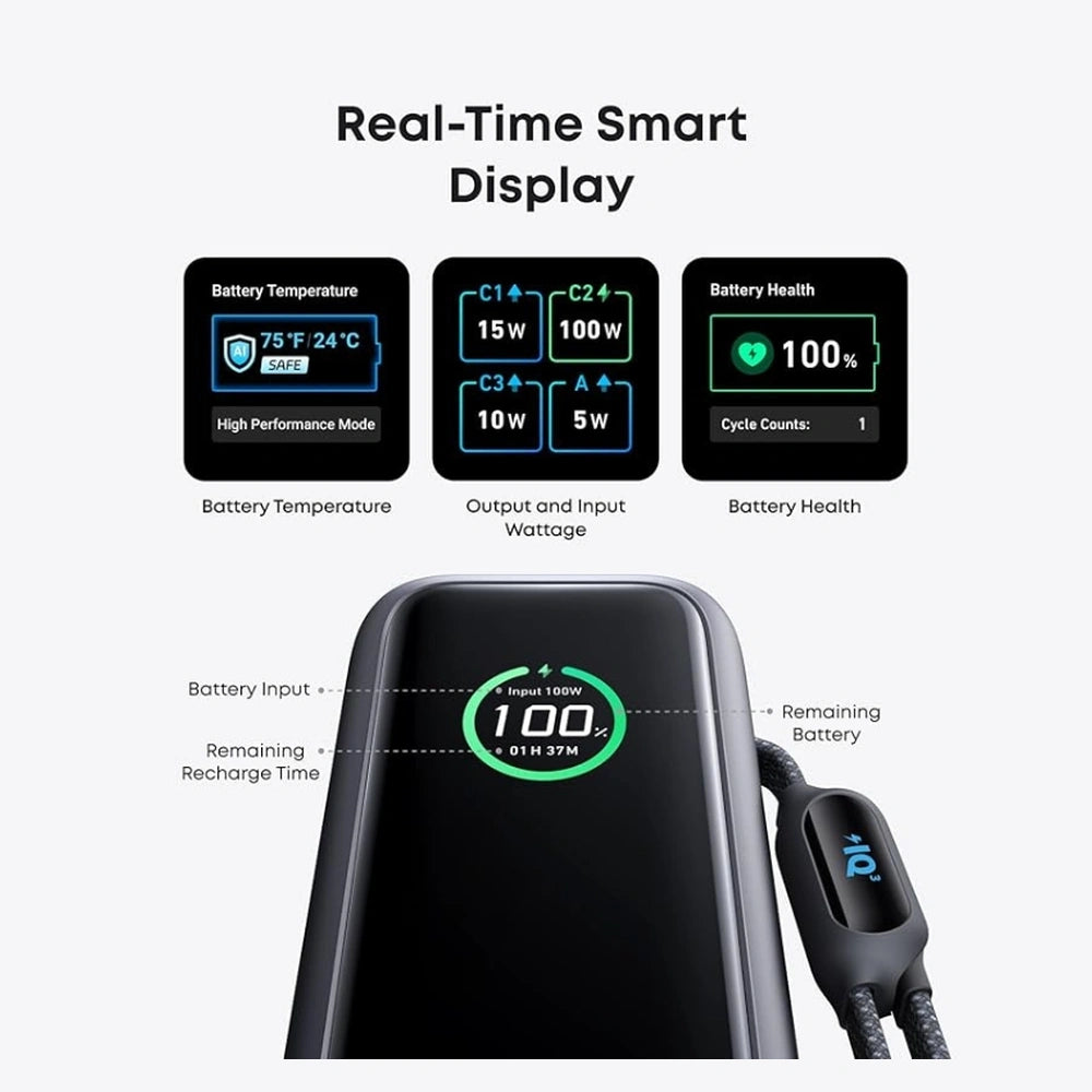 Anker Laptop Power Bank (25K, 165W, Built-In and Retractable Cables)