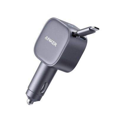 Anker - Anker USB - C Car Charger 75W Built - In Retractable Cable - Cle Market