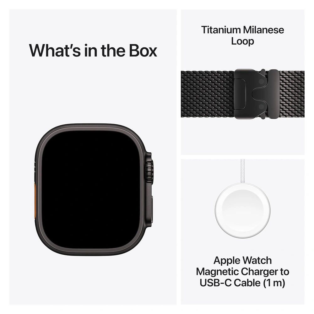 Apple Watch Ultra 4 49mm Black Titanium Milanese Loop