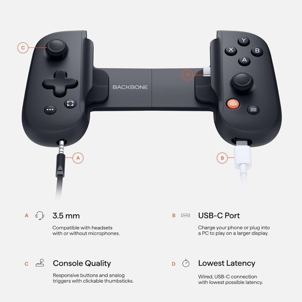 Backbone - Backbone One Mobile Gaming Controller for Android and iPhone (USB - C) - Cle Market