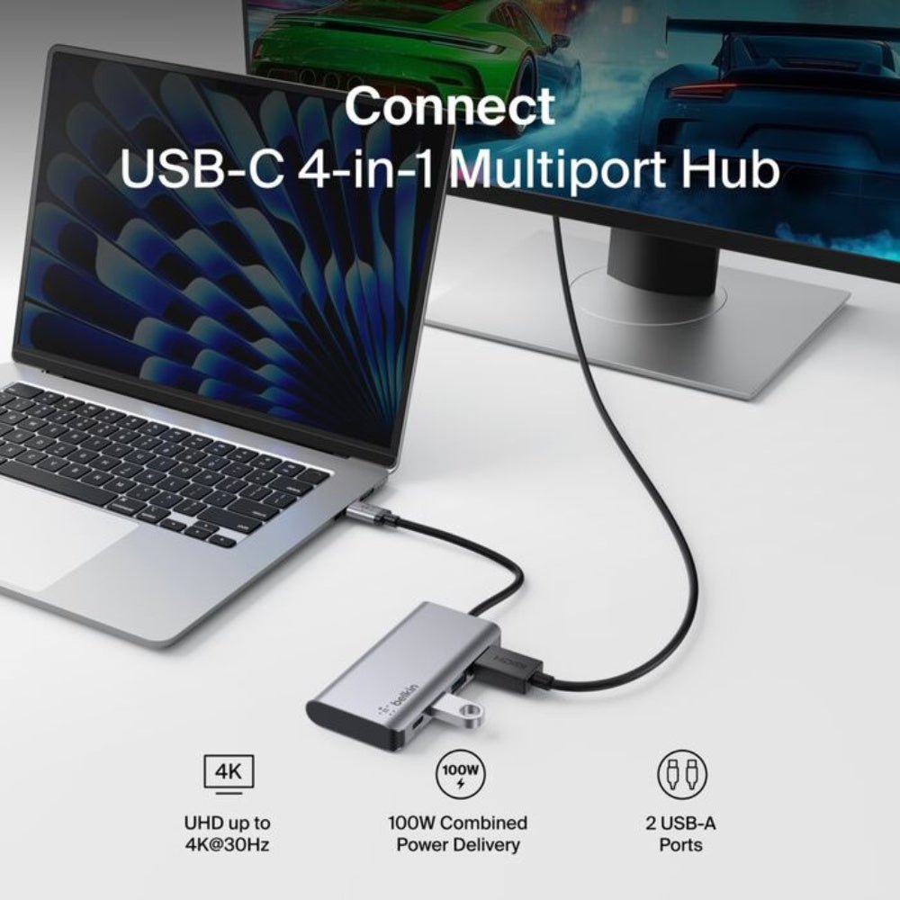 Belkin - Belkin USB - C 4 - in - 1 Multiport Adapter - Cle Market